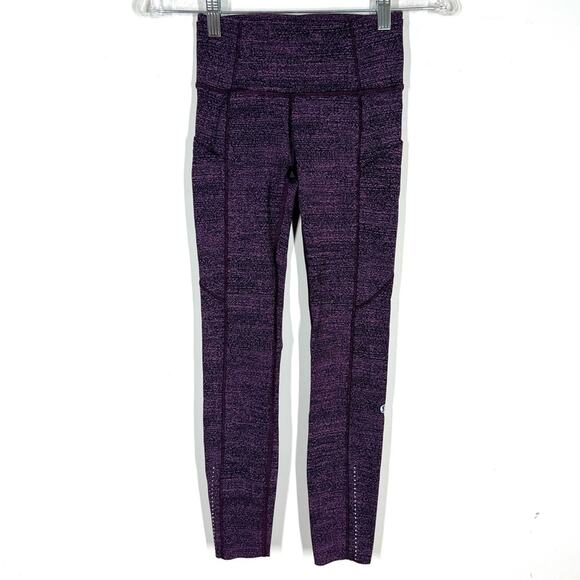 Lululemon Fast & Free 7/8 Tight II Nulux Salt Dark Mystic Black - Picture 2 of 10